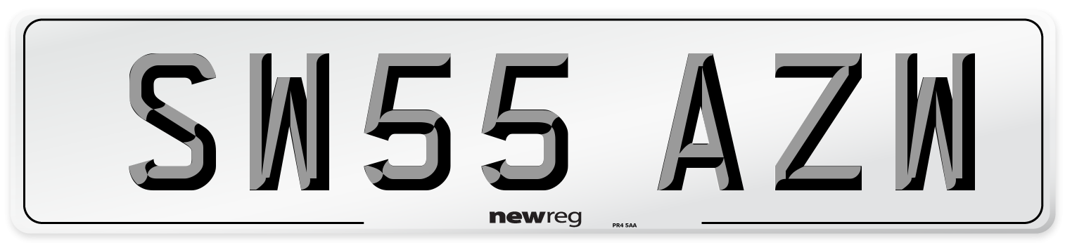SW55 AZW Number Plate from New Reg